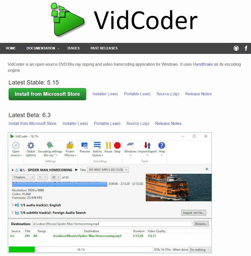 VidCoder 8.26 download the new for windows